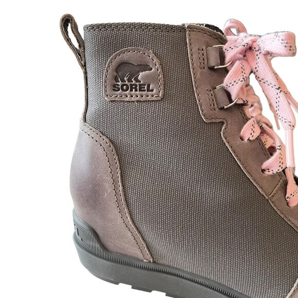 Sorel Evie II Waterproof Hidden Wedge Gray Suede Boots Sz 8 NEW - Picture 5 of 8